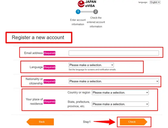 Register an account